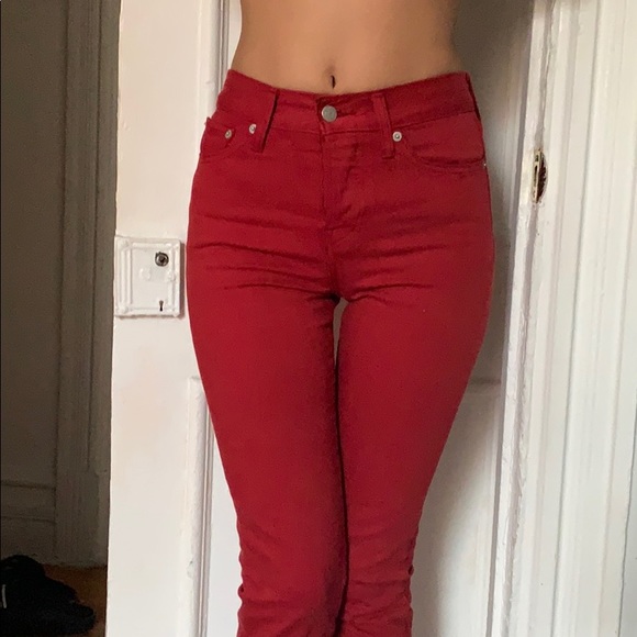 High rise cropped vintage red jeans - Picture 2 of 2
